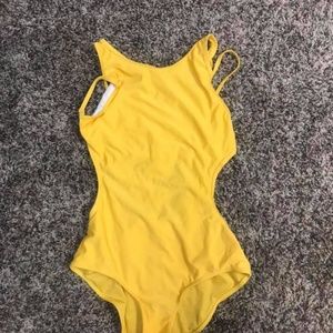 *LAST CHANCE* Yellow Cut out Swim Suit